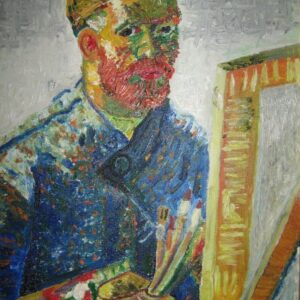 ואן גוך דיוקן עצמי ליד כן הציור 1888  